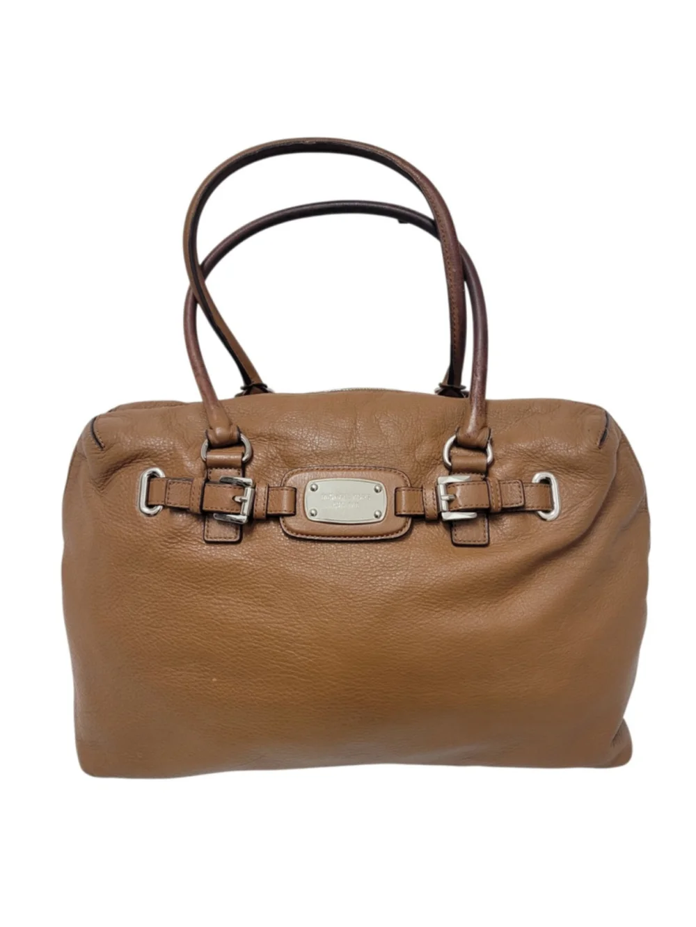 MICHAEL KORS Women's Double Handle HAMILTON Leather large SATCHEL/BAG COGNAC